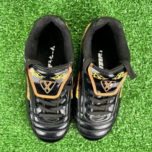Vizari Blaze FG Soccer Cleats Youth 11.5C Black Orange Firm Ground Shoes Flames - Picture 15 of 16